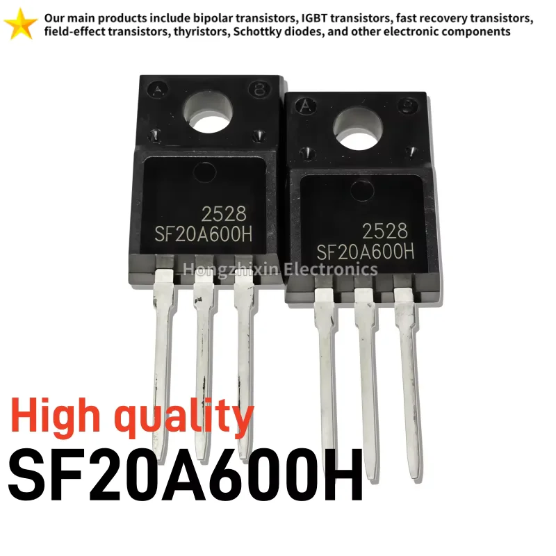 10PCS New SF20A600H TO-220F Fast Recovery Diode 20A 600V Ultrafast Rectifier Diode Power Electronic Components For SMPS Inverter