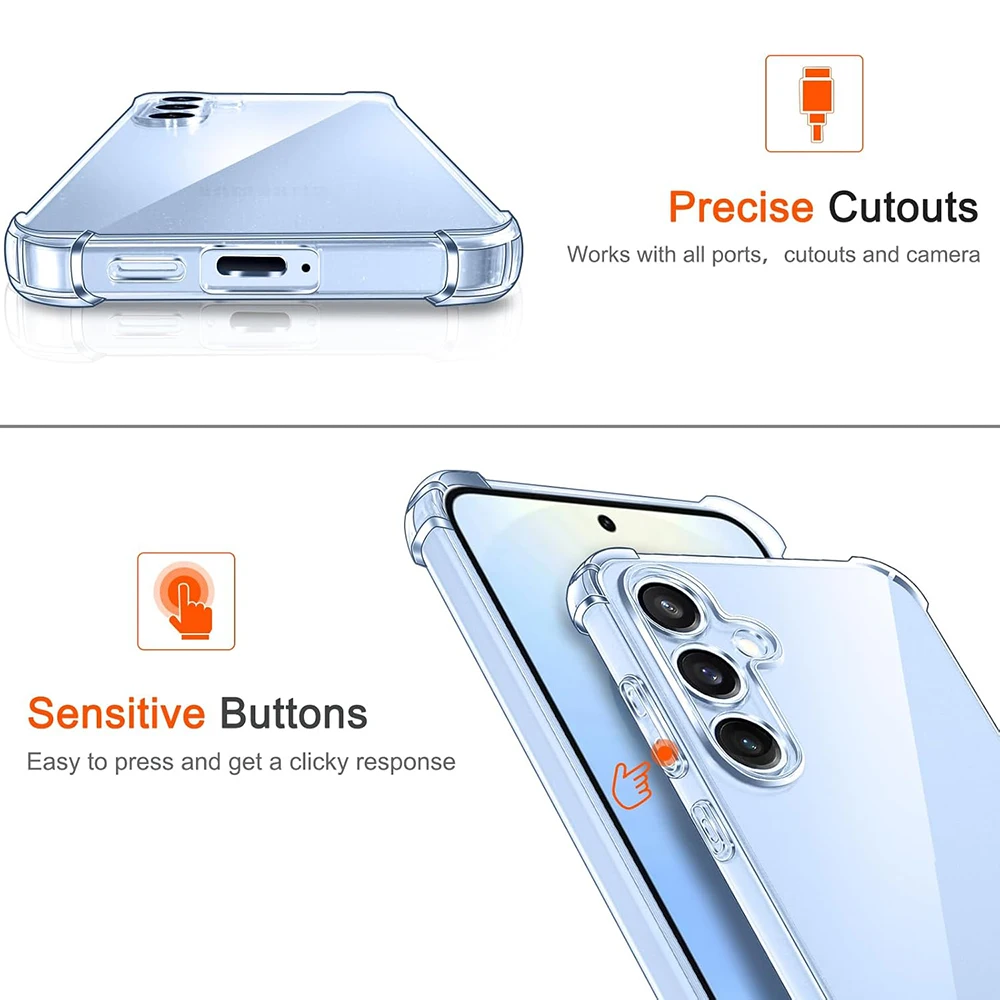 حافظة مضادة للصدمات لهاتف سامسونج جالاكسي S26 الترا بلس S26 + برو من السيليكون الناعم الشفاف ورقيقة للغاية لهاتف S26Ultra 2026 غطاء خلفي من البولي يوريثان