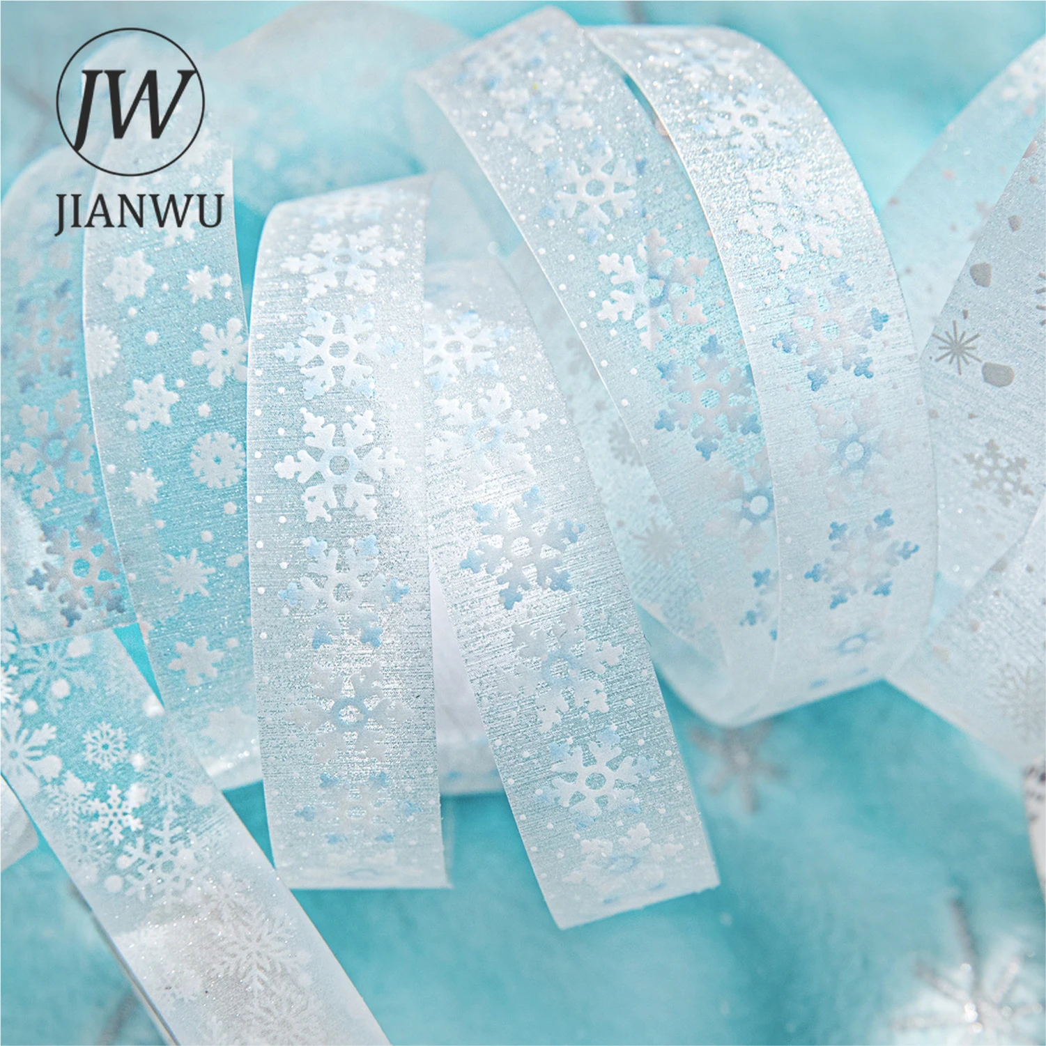 JIANWU Winter Love Song Series Vintage Snowflake Landscape Material Collage Scrapbooking PET Tape Creative Journal Stationery