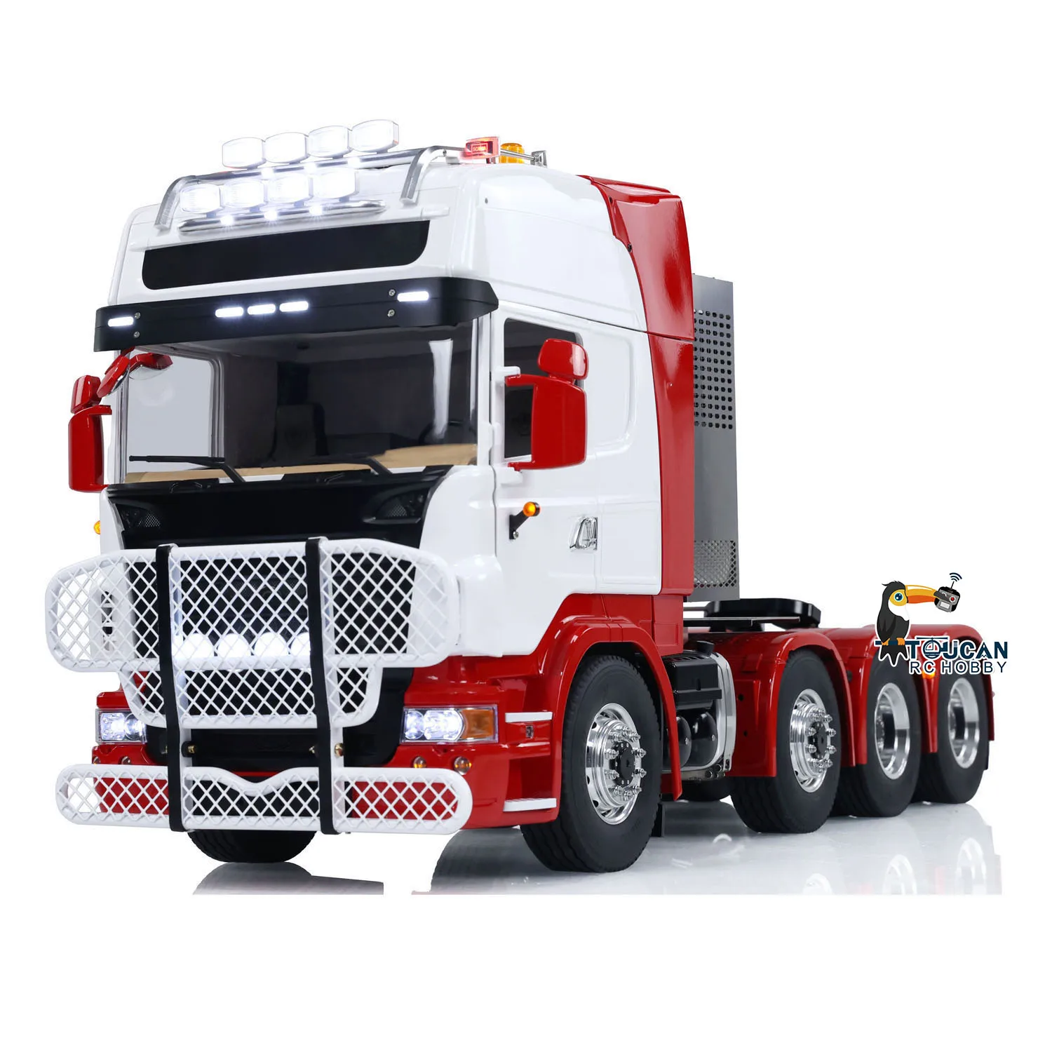 

1:14 LESU 8X8 RC Tractor Truck Metal TOUCAN DIY Ready to GO Radio Car 2-speed Transmission Light Sound Vehicle Model THZH1873