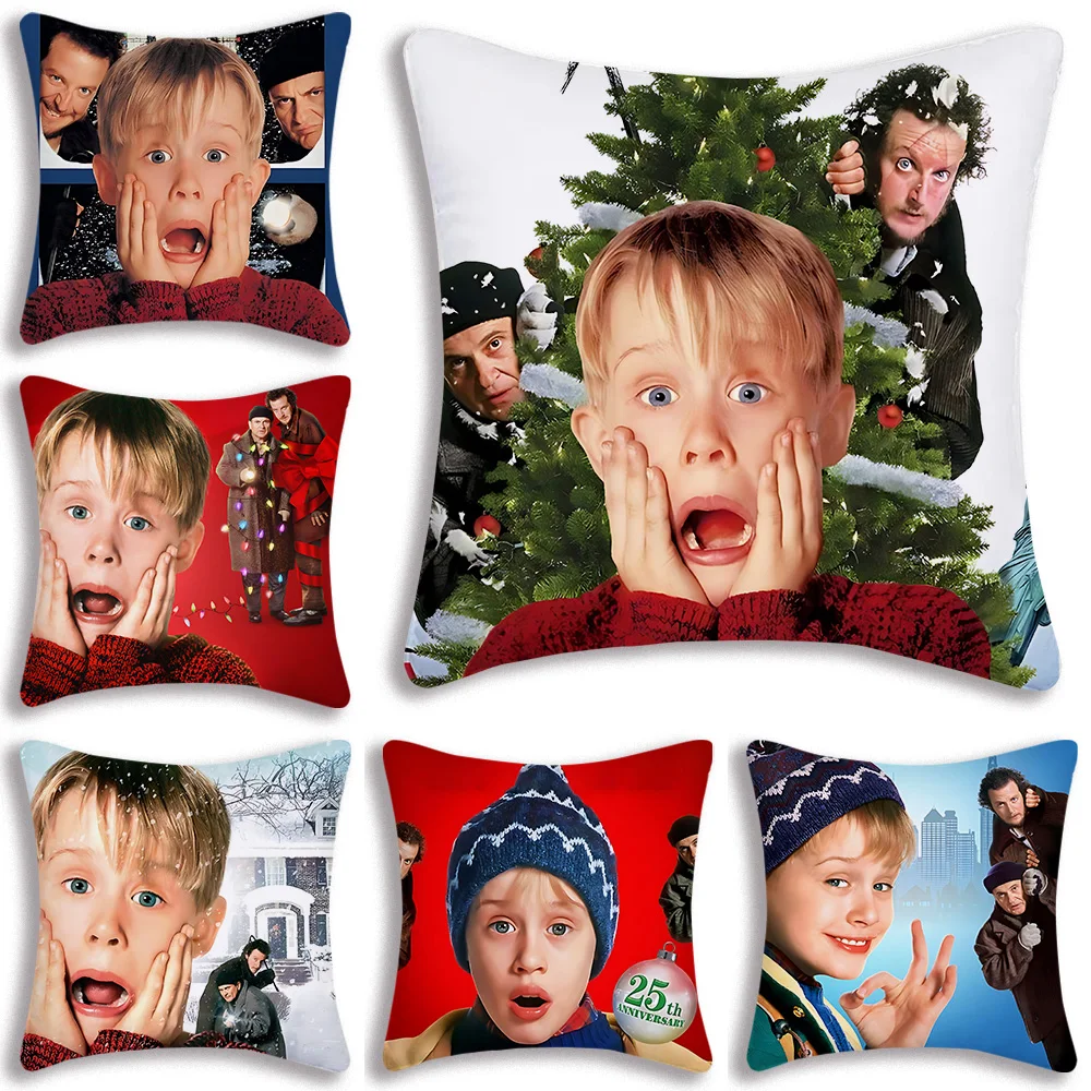 Home Alone Pillow Covers Cartoon Sofa Decorative Home Double-sided Printing Short Plush Cute Cushion Cover