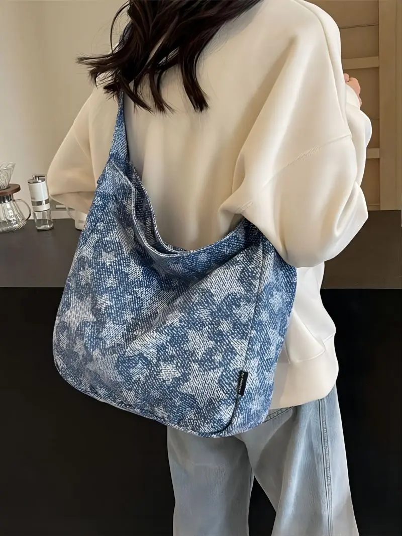 CGCBAG-Bolso de mano de lona con capacidad para mujer, bandolera de moda coreana, sencillo, informal