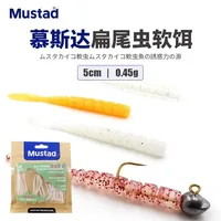 Mustad-Cebo blando para pesca al aire libre, cebo de 5cm, 0,45g, 15 AJW-FLA Luya, perca cruzada, Micro raíz