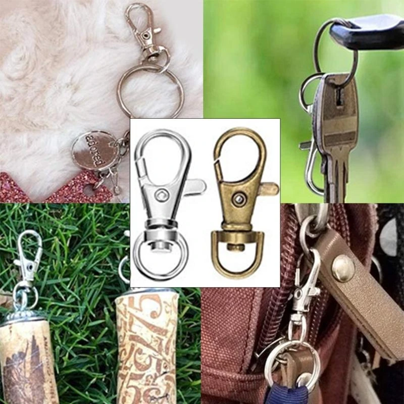 

E06B 1 Set 49Pcs Keychain and Wristlet Clamp for Key Hardware with Pliers Tool for Craft Supplies, 25mm/0.98In