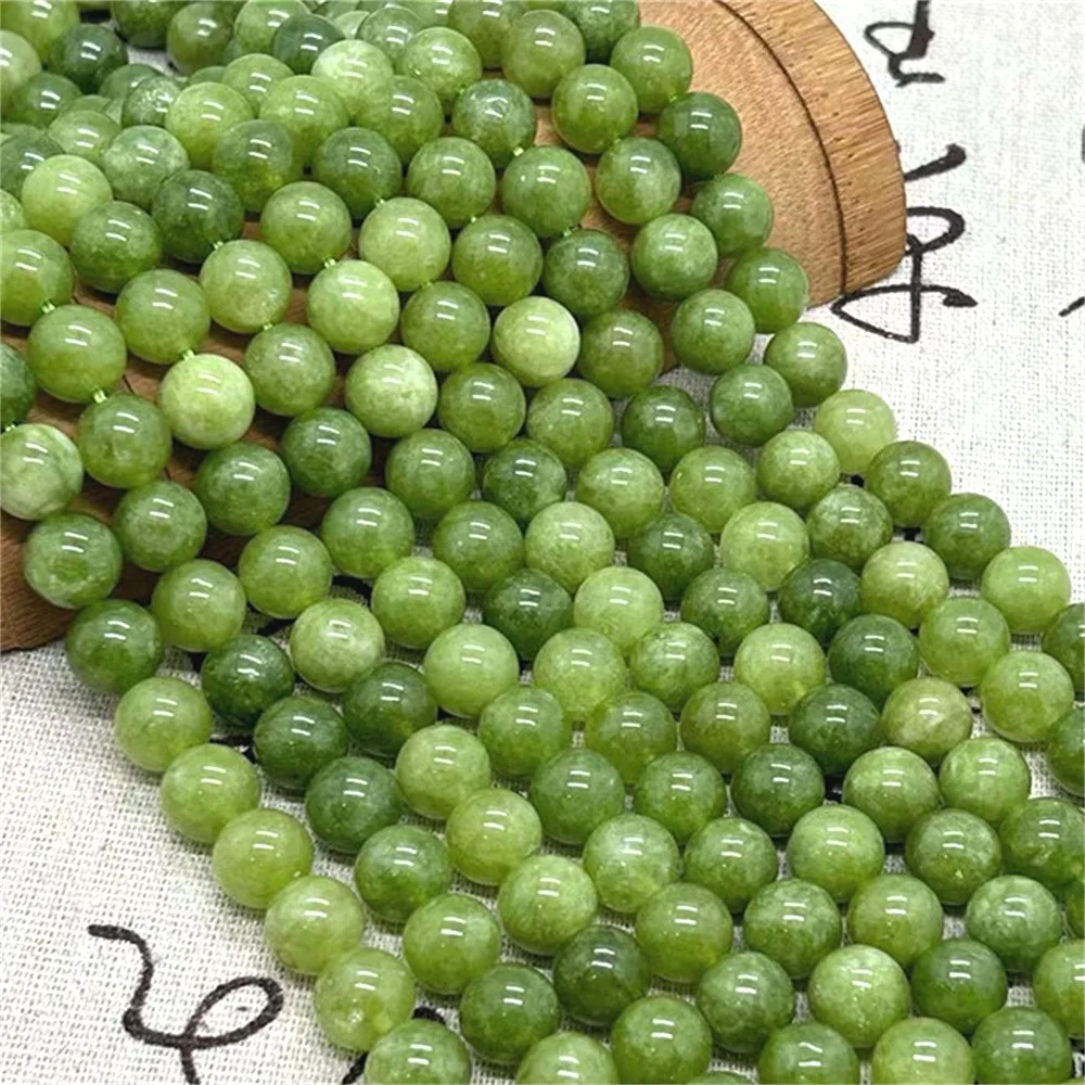 

AAA Natural Olive Green Crystal Round Loose Beads 6/8/10mm for Jewelry Making Supplies DIY Necklace Bracelet Jade Crystallize