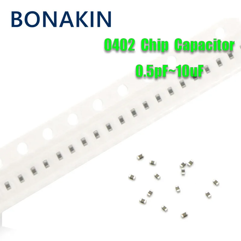 100pcs 0402 SMD Chip Multilayer Ceramic Capacitor 0.5pF - 10uF 10pF 100pF 1nF 10nF 15nF 100nF 0.1uF 1uF 2.2uF 4.7uF