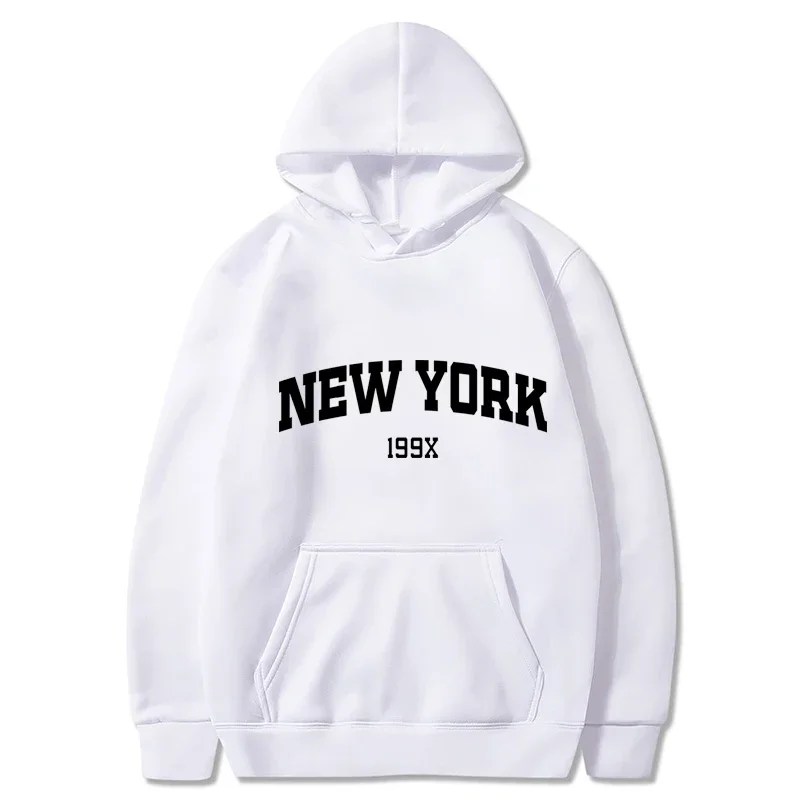 

New York 199X Personality Letter Hoodie Men Fashion Brand Long Sleeve Casual Comfortable Tee Shirtsport Men Hoodie Top