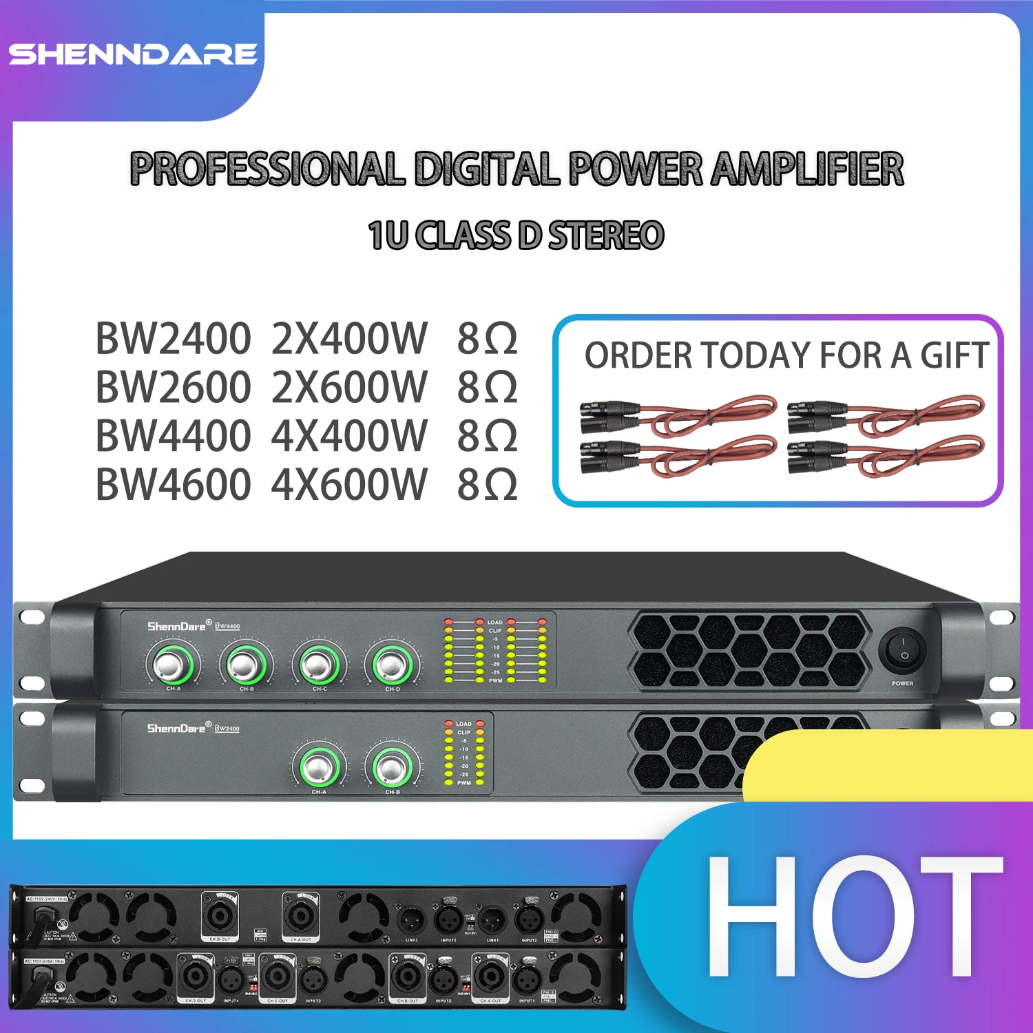 Professional Digital Power Amplifier 2/4 Channel Speaker Amplifier Audio DJ Subwoofer AMP Stereo Line Array Sound Amplifying