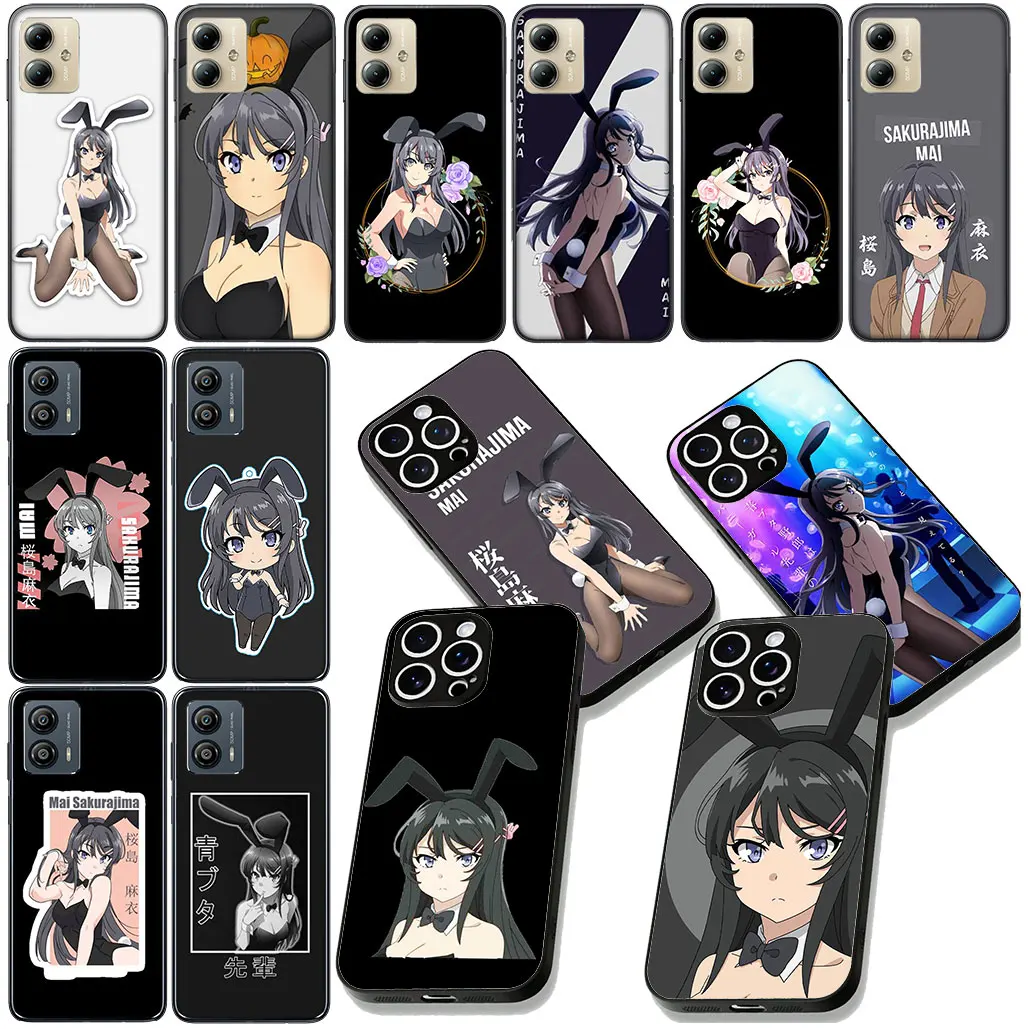 Чехол для телефона Samsung Galaxy A06 A36 A35 S25 S24 S23 FE Plus Ultra S7 Edge S25+ Case Bunny Girl Senpai Mai Sakurajima Anime