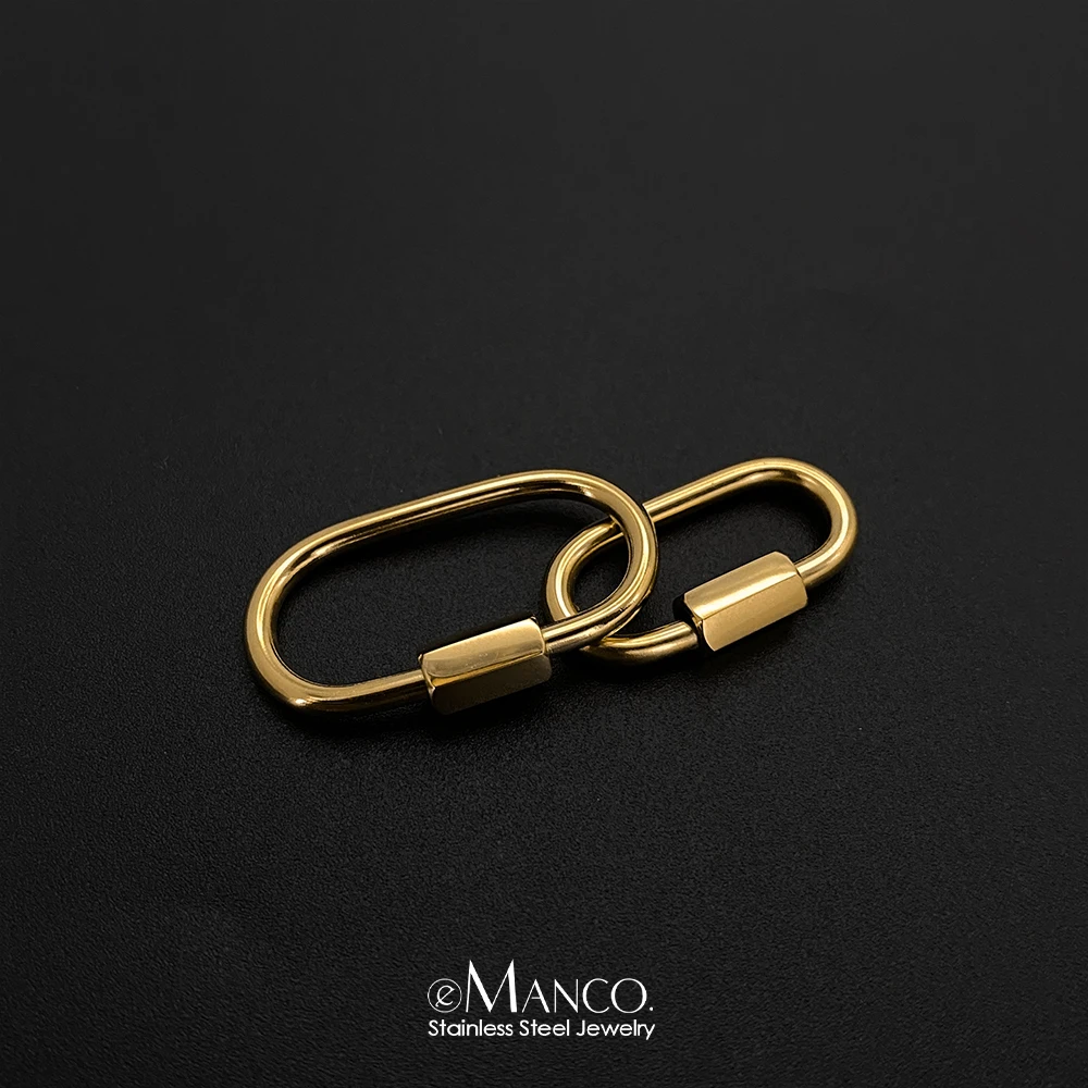EManco الفولاذ المقاوم للصدأ الذهب U شكل المسمار قفل حلقة تسلق المشبك موصل عقد دي اي واي سوار صنع المجوهرات الملحقات