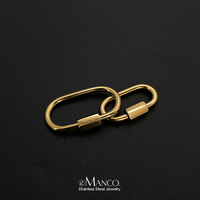 eManco Stainless Steel Gold U Shape Screw Locking Carabiner Clasp Connector DIY Necklace Bracelet Jewelry Making Accessories