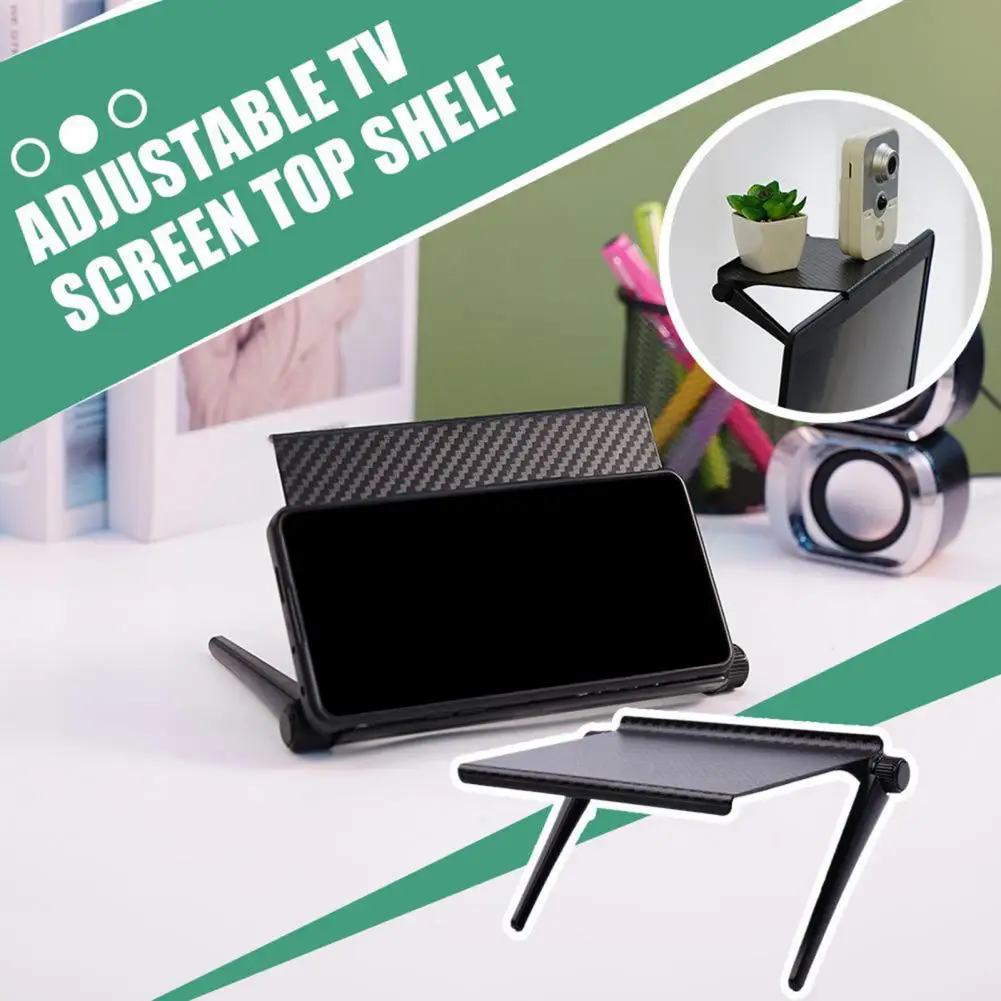 Стеллаж для хранения, регулируемый кронштейн-органайзер для экрана телевизора и компьютера с прочной несущей способностью для простой установки, полка-держатель монитора