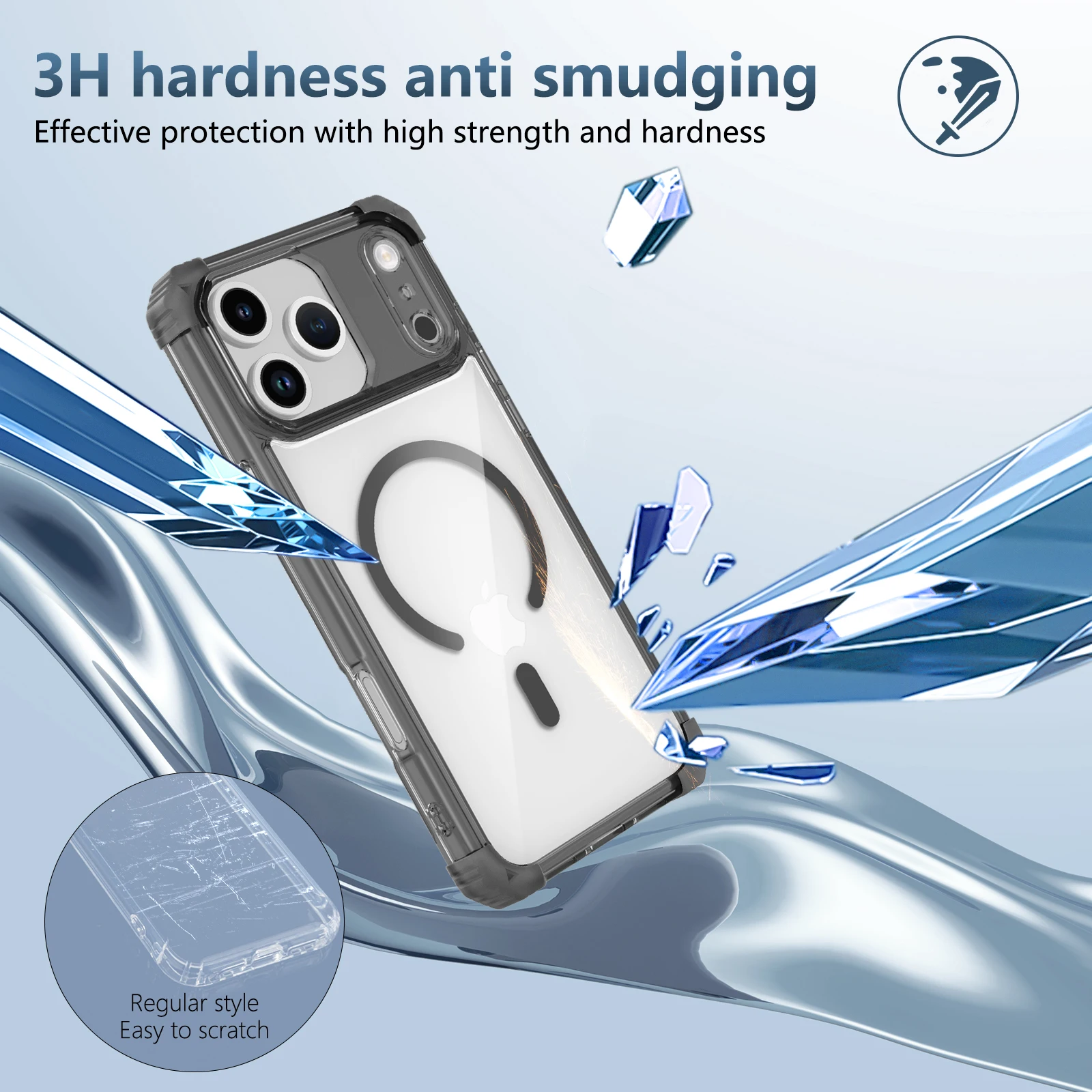 Casing Pelindung Magnetik Kuat Anti Jatuh untuk Iphone 17 Pro Max 13 14 Plus 17 Air 12 15 16 Pro Iphone17 Iphone16 Tas Transparan