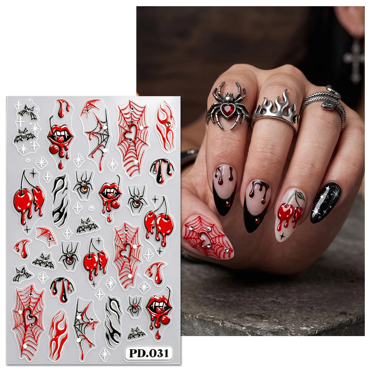 Pegatinas 3D para Uñas de Hall - Nail Art Vampire reseña y precio