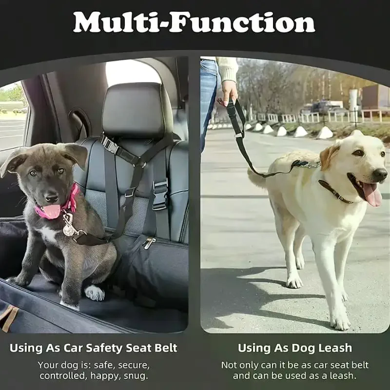 Dog Seat Belt For Vehicle Secure Pet Car Tether Safety Leash For Dogs In Vehicles Dog Seatbelt Tether Christmas Gifts Adjustabl