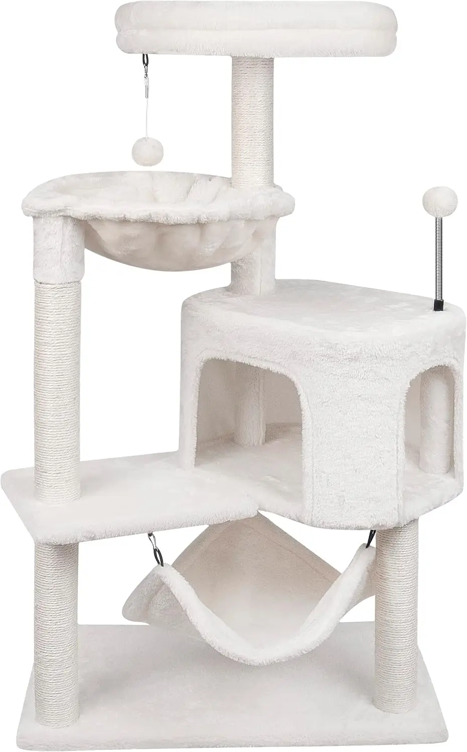 

39.4-Inch Cat Tree with Condo, Hammock, and Sisal Posts for Scratching Fun