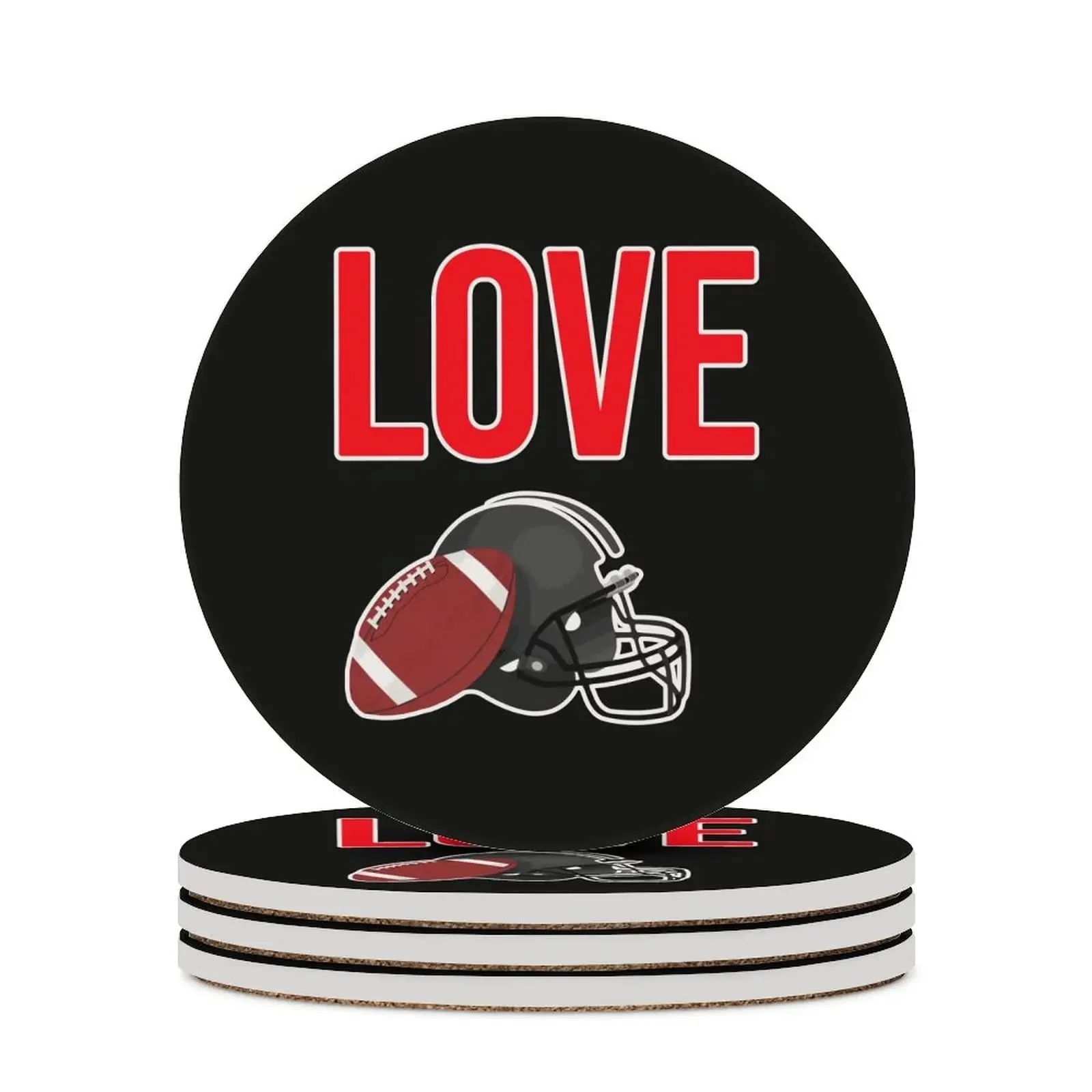 Brazil Football Ceramic Coasters Round Drink Coasters Table Protection Mats with Cork Base for Cups Office Home Non-Slip 1 PCS