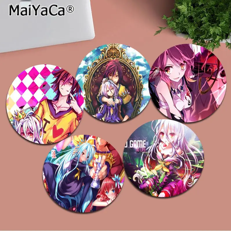 

Anime No Game No Life Animation Round Gaming Mouse Pad Gamer Mats Keyboard Pad Office Desk Set Accessories Deskpad Home Decor