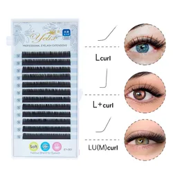 Yelix L Curl Lash Extension 8-15mm MIX Matte Mink Eyelashes Extension Individual Eyelashes L+/LU/M Curl Makeup False Lashes