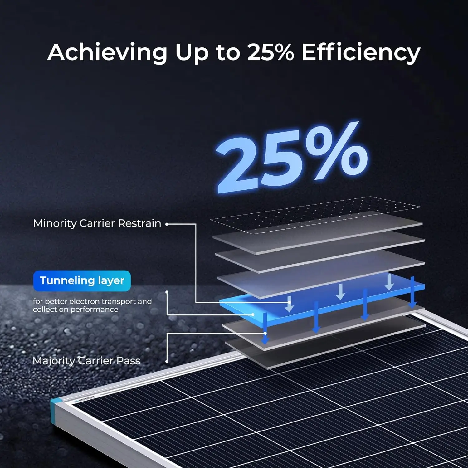Renogy 2PCS 100W 16BB N-Type 24V Solar Panel, 12V 200W Monocrystalline PV Module for RV Marine Boat Rooftop Off-Grid System