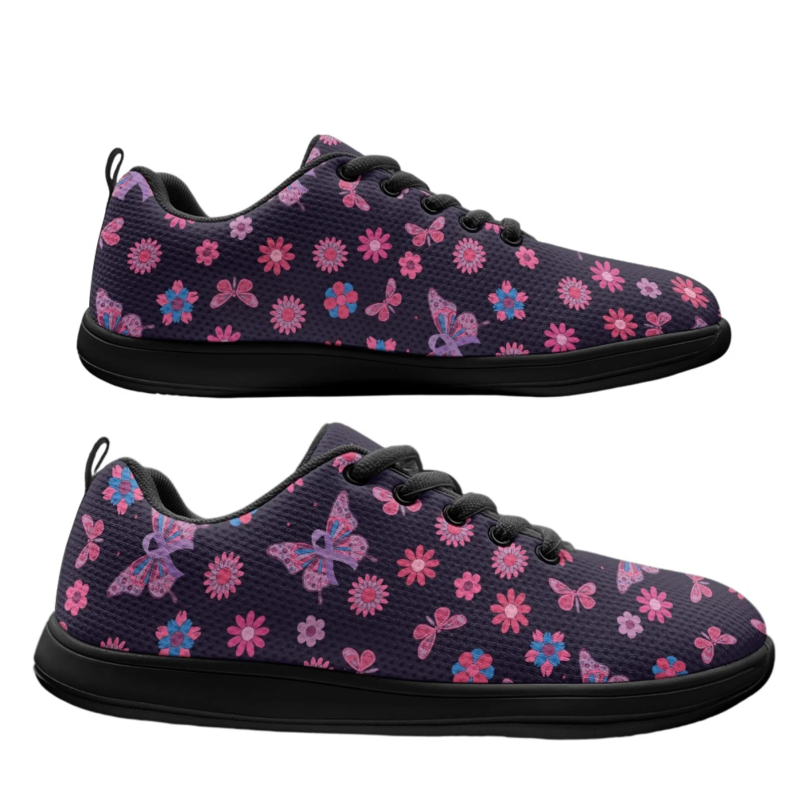 PENSTROLL Butterfly Flowers Mens Walking Shoes Wide Width Comfort Shoes for Elderly Quick Dry Running Climbing Shoes