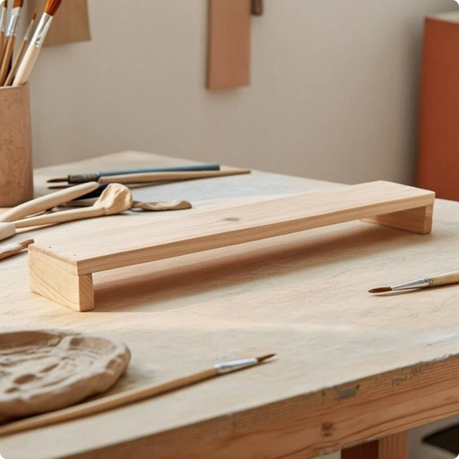 Wooden Hand-Rest Board Low-Profile Pottery Hand Rest Board Comfortable Long-Lasting for Potters, Sketching
