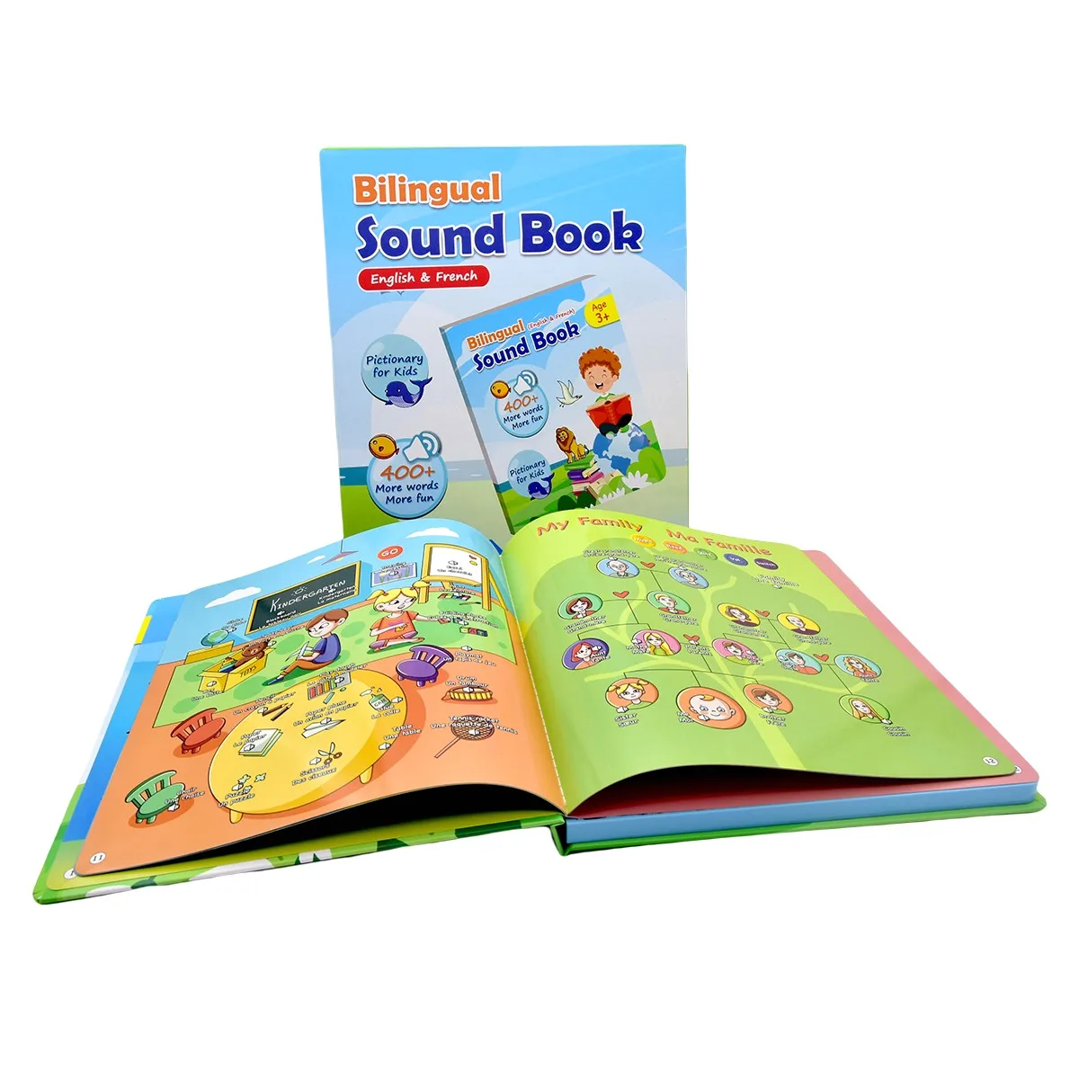 프랑스어 영어 이중 언어 사운드 북 학습기 터치 전자책 프랑스어 영어 어린이 전자책 말하는 교육용 장난감