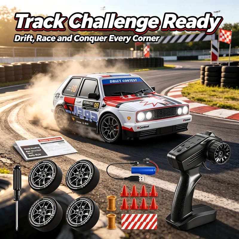 2026 New 4WD RC Car 1:24 Scale Four-wheel Drive Drift With Two Speed Settings 20 km/h LED Light Children Toys Rechargeable SG204 view 5