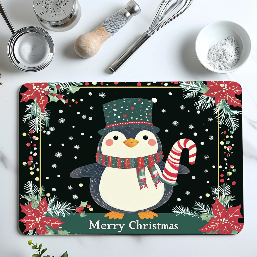 

Кухонный коврик для сушки рождественских конфет, сухой кофейный коврик, впитывающий коврик для столовых приборов, коврики для сушки чашек, аксессуары для украшения стола