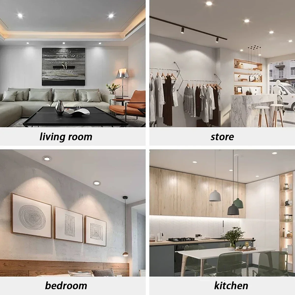 8pcs LED ceiling spotlight 90° Adjustable angle AC 220V 110V dial switch Tricolor dimming embedded Downlight for Bedroom home