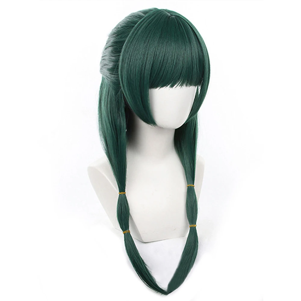 

Synthetic Ink Green Anime Cosplay Wig With Bangs Comic Con Theme Parties Daily Cosplay Fans Recreate Character Looks at Events