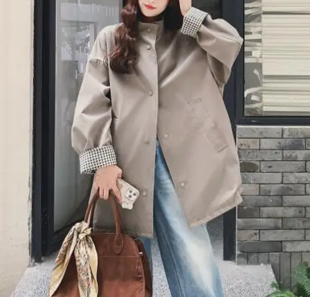 SuperAen 2025 春と秋の新作シンプルな女性の 1 ボタン中長ブレザー ジャケット