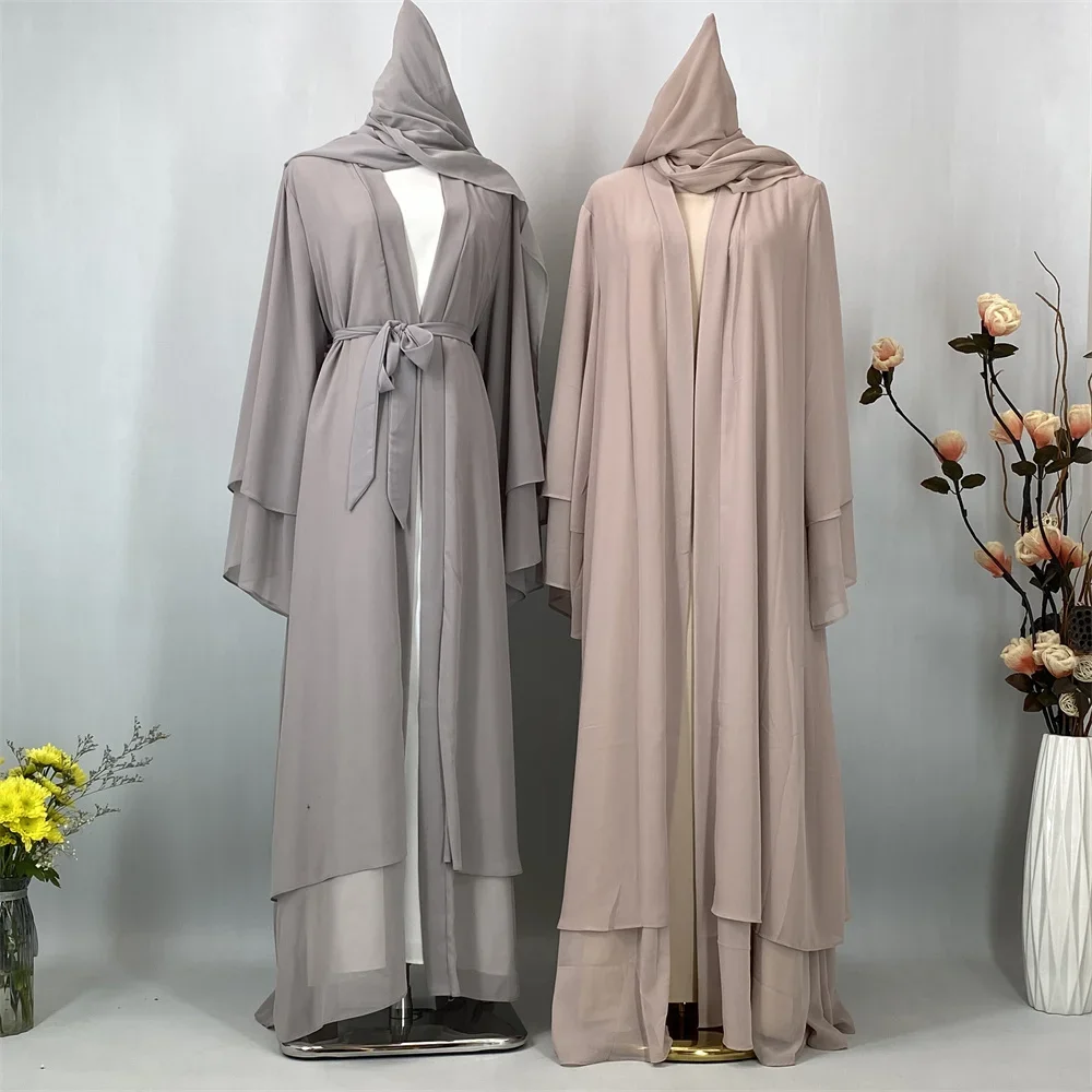 

Шифоновая открытая Абая Дубай Турция Кафтан Мусульманский кардиган Абая платья для женщин халат кимоно женский кафтан исламская одежда Kebaya