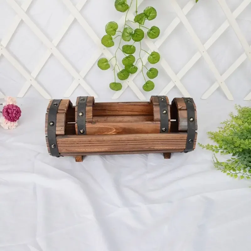 جديد متفحمة أصيص زهور خشبي نبات عصاري بوعاء زارع الحاويات في الهواء الطلق ديكور حديقة المنزل