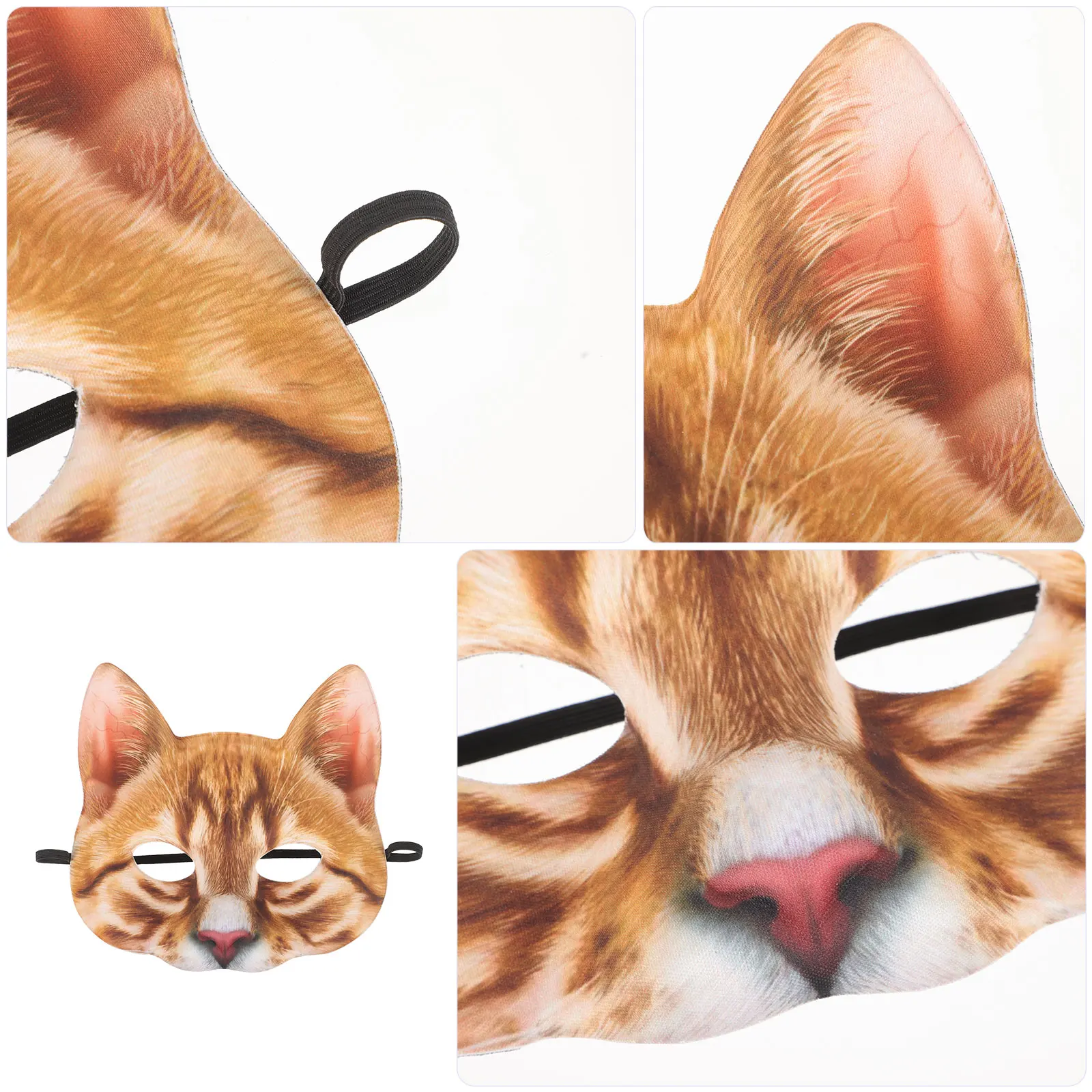 

1pc Cat Mask Half Eyes Mask For Halloween Costume Masquerade Carnival Cosplay Dance Show Blue Short Style