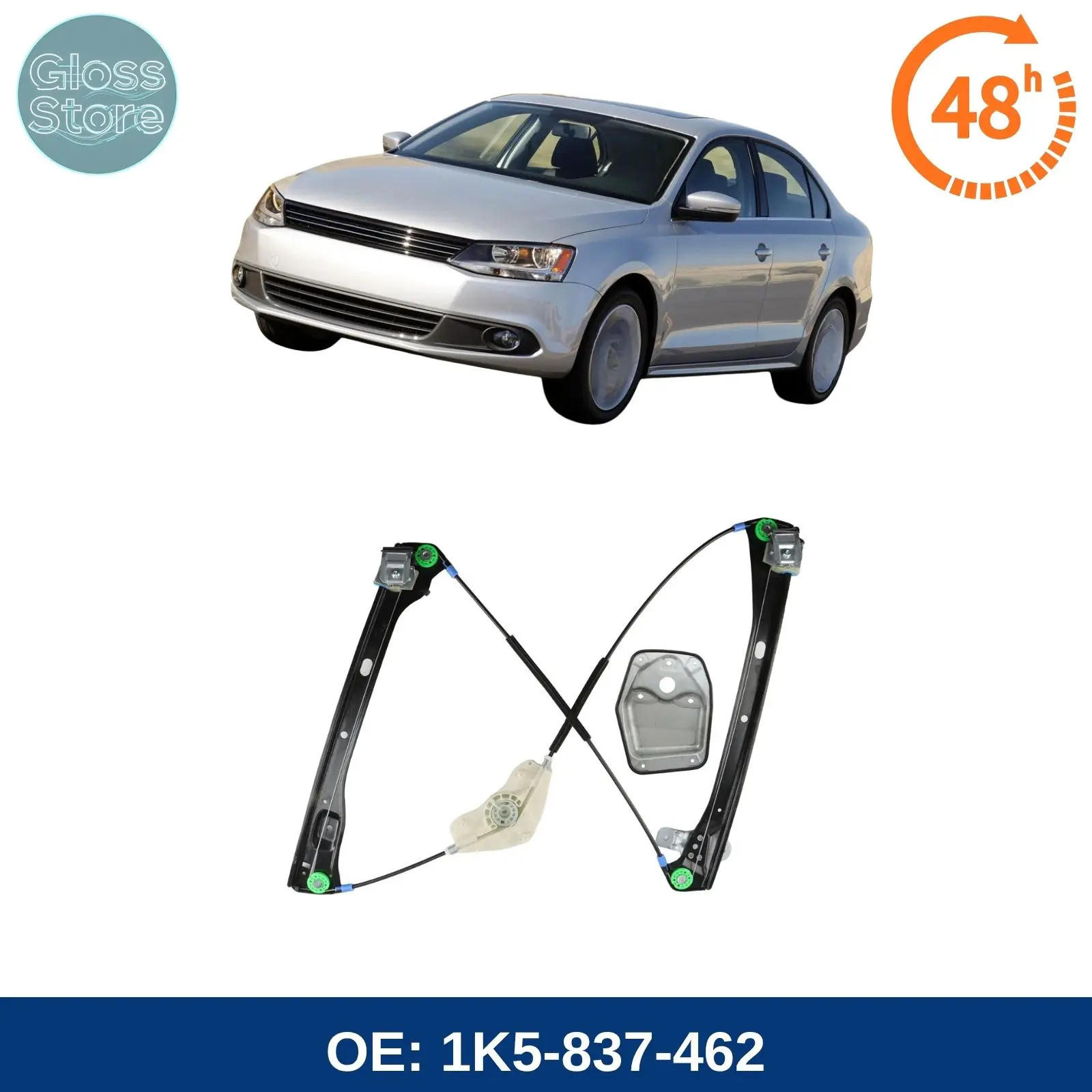 1K5837462 Elevalunas eléctrico delantero derecho para VOLKSWAGEN JETTA BORA GLI 2005-2014 1K5-837-462