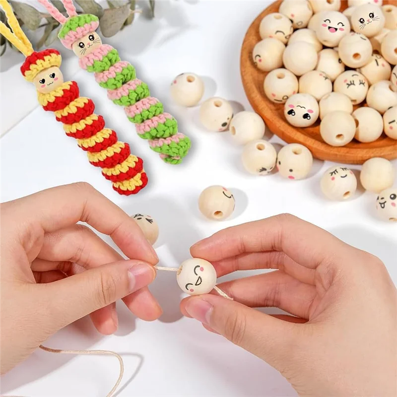 

TFORU-Милые деревянные бусины DIY Деревянные шарики Игрушки из натурального дерева