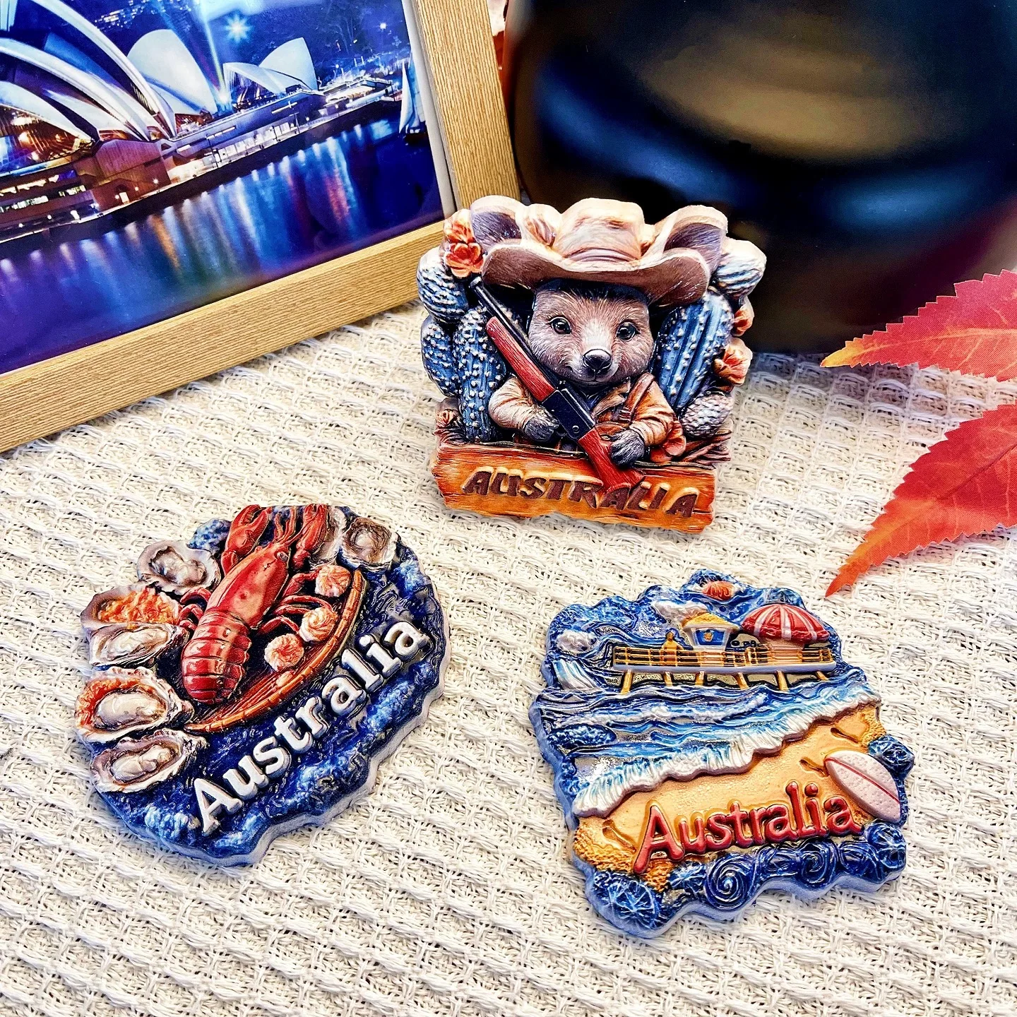 3D Resin Australia Fridge Magnet, Tourist Souvenir, Magnetic Sticker, Home Kitchen Decor, Travel Gift