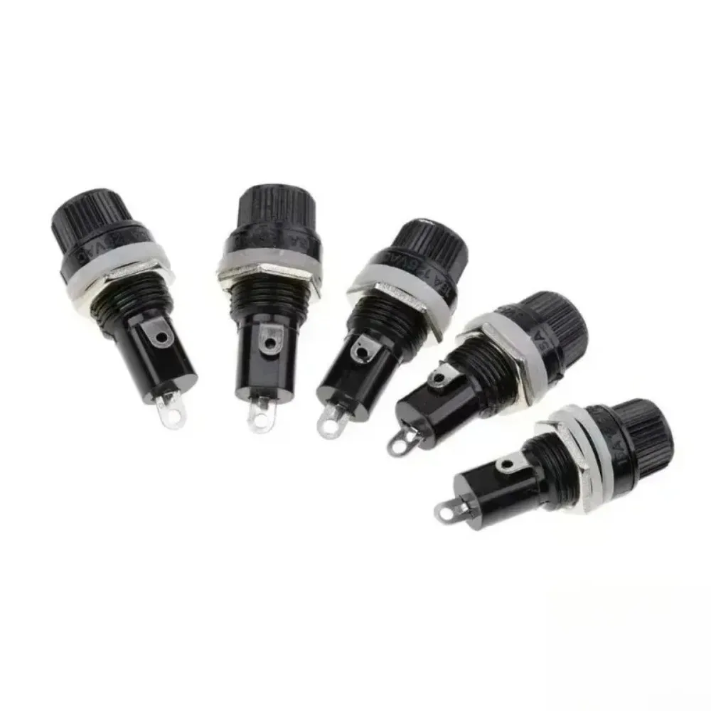New 5 Pieces 2025 VCQ for 5*20 10A 250V Thread Screw Cap Panel Mounted Fuse Holders