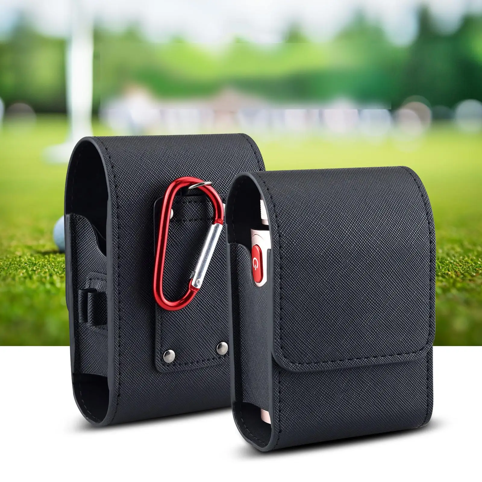 Golf Rangefinder Carrying Case Golf Devices Waist Pack Protection Shockproof Mini Sturdy PU Leather Rangefinder Bag with Buckle