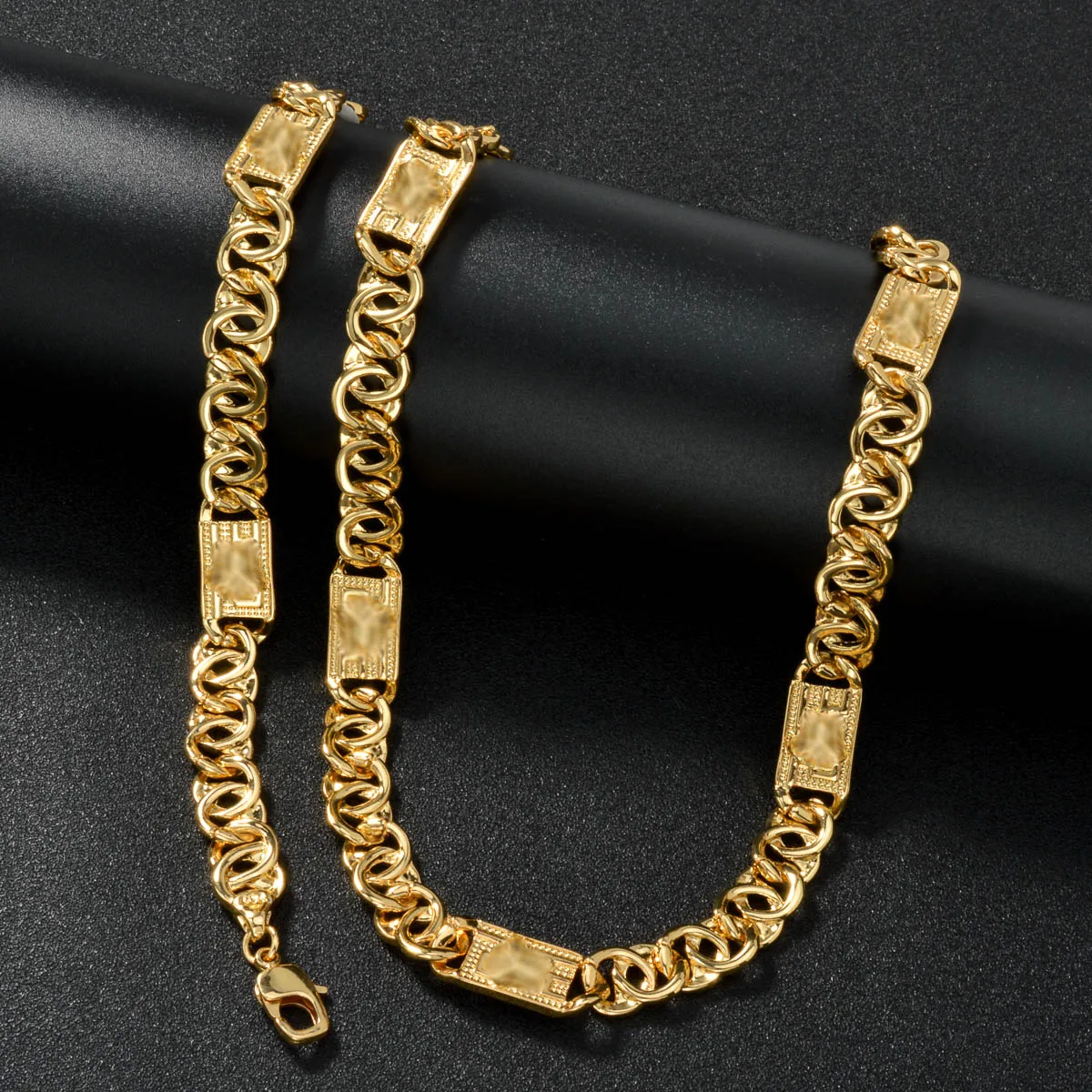 luxury Men's and Women's Necklace Bracelet Set 18k Gold Plated Multi Layer Interwoven Chain Hip Hop Punk Party Jewelry Gifts