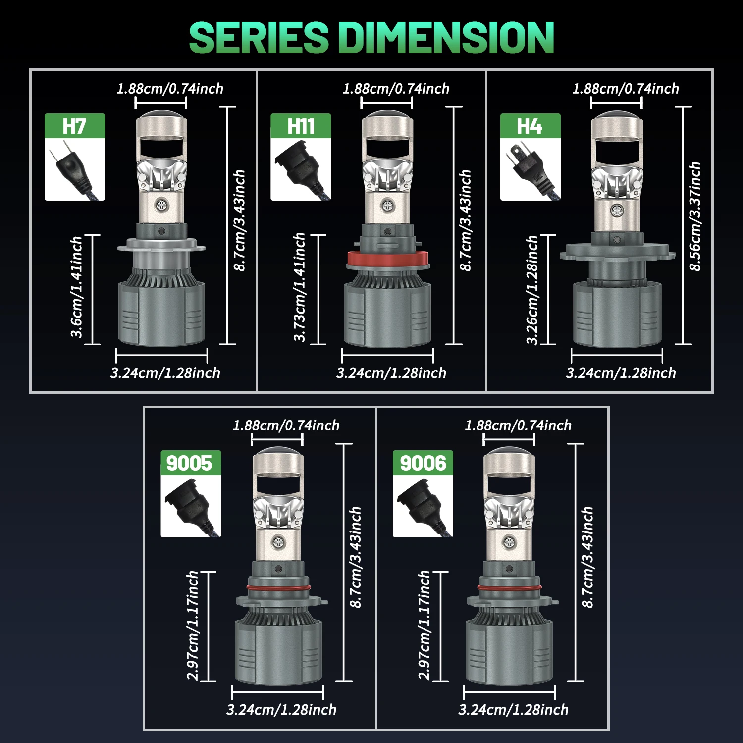 TCYATO H4 H7 H11 LED سيارة العلوي جهاز عرض صغير عدسة H8 H9 9005 9006 3600000LM السيارات عالية منخفضة شعاع Canbus لمبة للسيارات 12 فولت 24 فولت