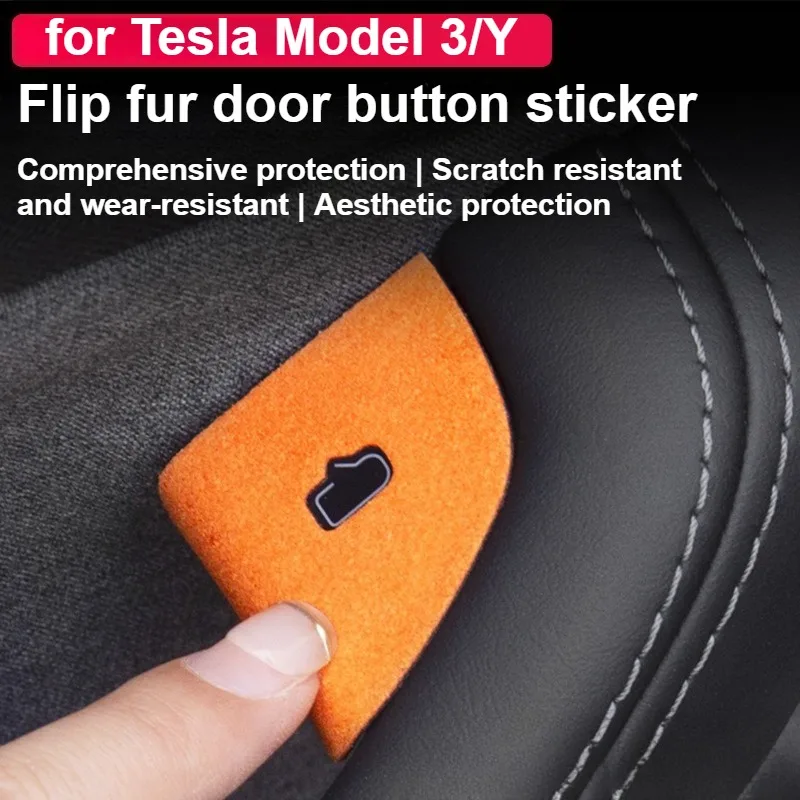 For Tesla Model 3 Highland Model Y/YL Juniper 2025-2026 Door Opening Button Sticker Door Window Button Car Auto Accessories 4PCS