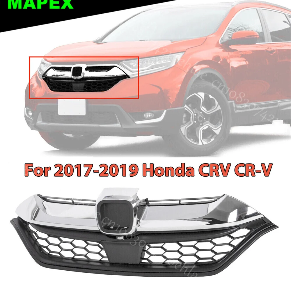 

For Honda CRV CR-V 2017 2018 2019 Front Bumper Upper Chrome Grille Grill