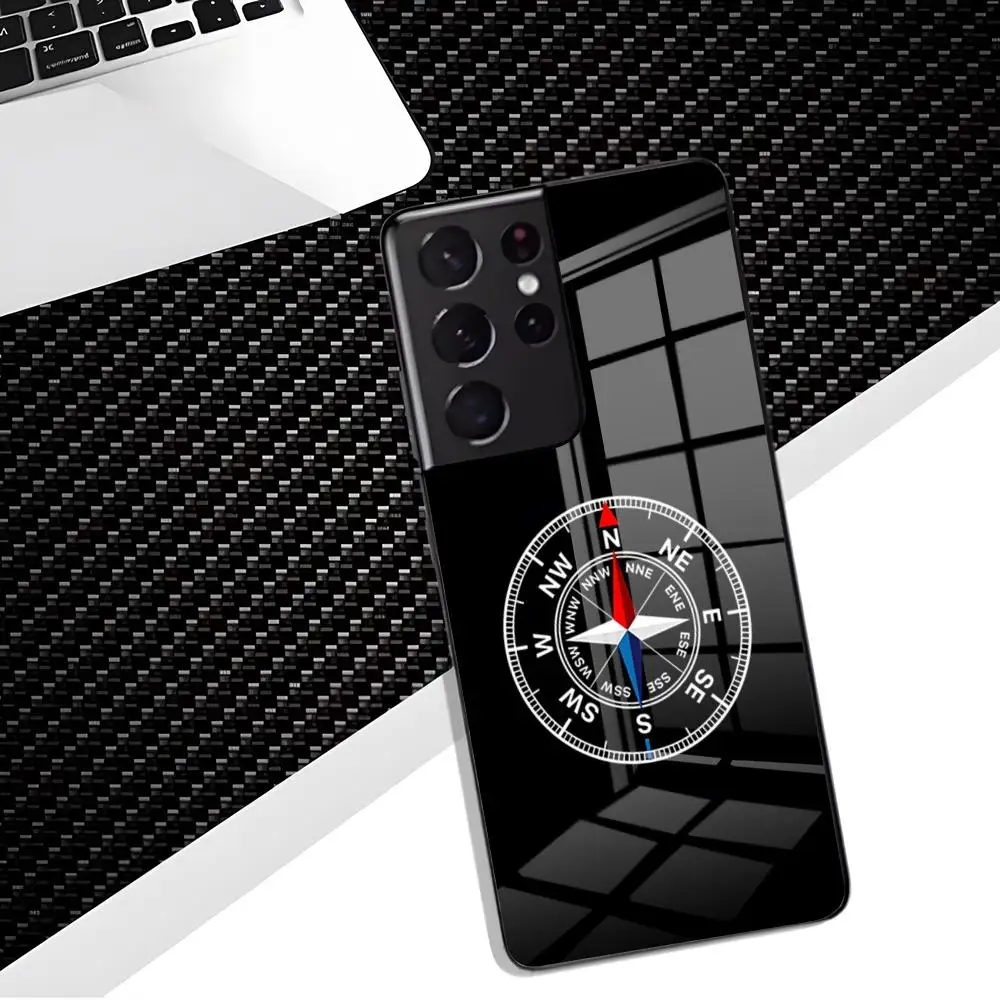Retro Compass Phone Case For Samsung S26 S25 Edge S24 S23 S22 Ultra Plus Fe A57 A37 A17 A56 5G Glass Cover