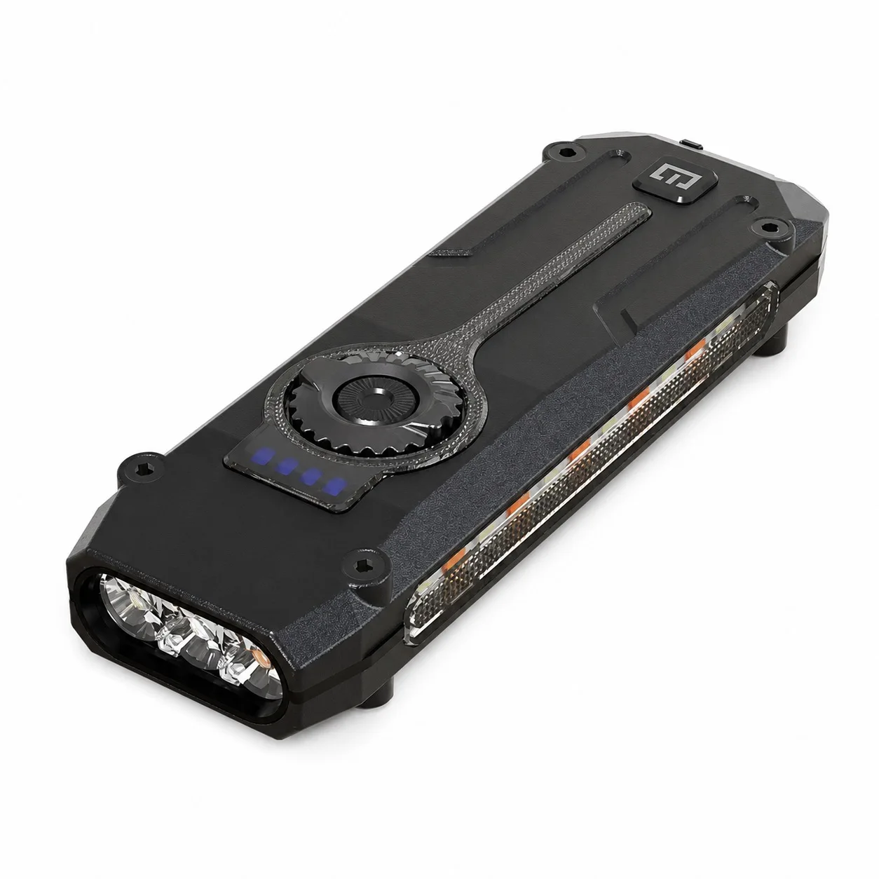 Rechargeable EDC Flashlight with Stepless Dimming, 395nm UV Light, RGB Side Light, Magnetic Clip, White Yellow LED, Type-C Pocket Work Light for Camping Repair