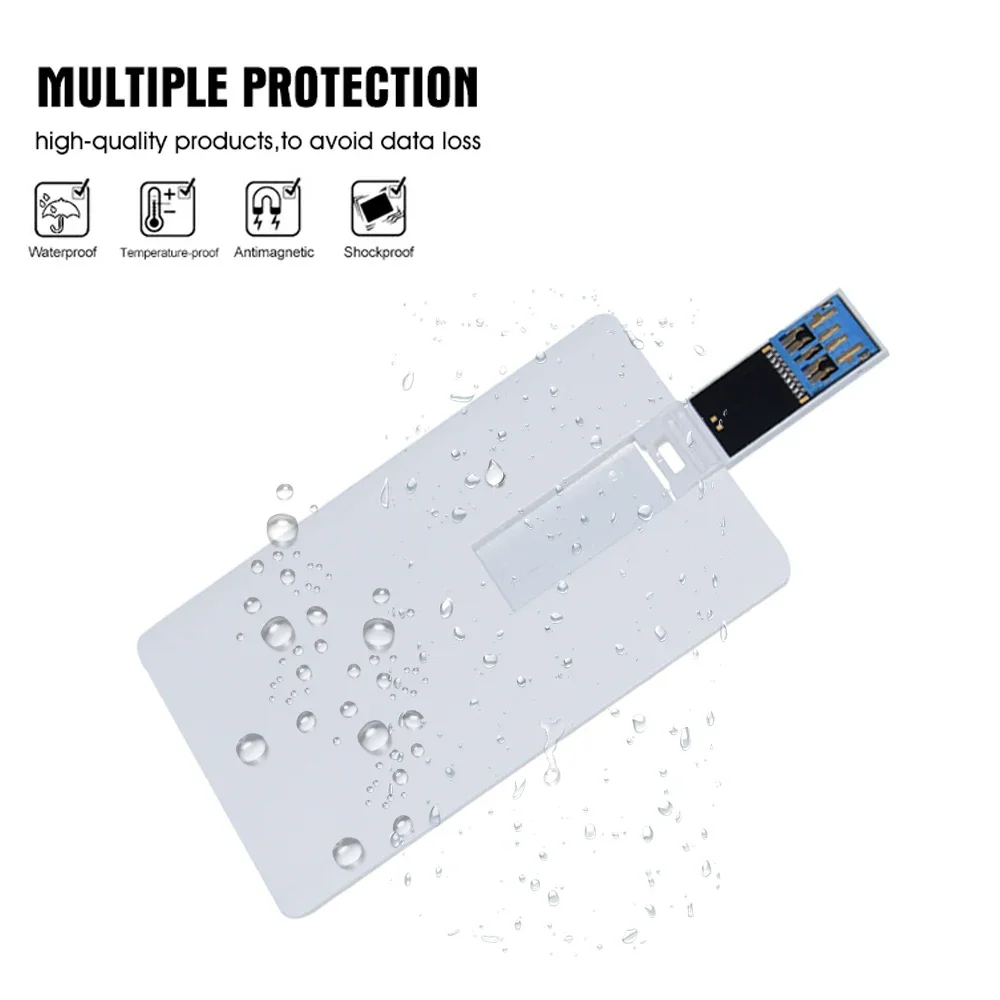 10 PÇS/LOTE logotipo Grátis 8GB 16GB 32GB 64GB cartão de crédito USB3.0 Flash Drive personalizado qualidade superior Criativo Pendrive cle memoria usb