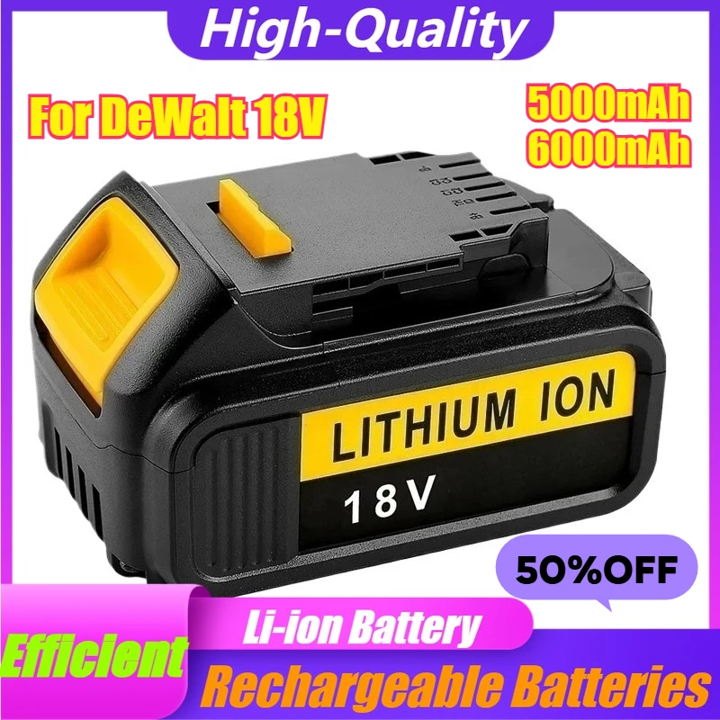 

For DeWalt 18V 5000mAh 6000mAh Rechargeable Power Tool Batteries, suitable for DCB205 and DCB204