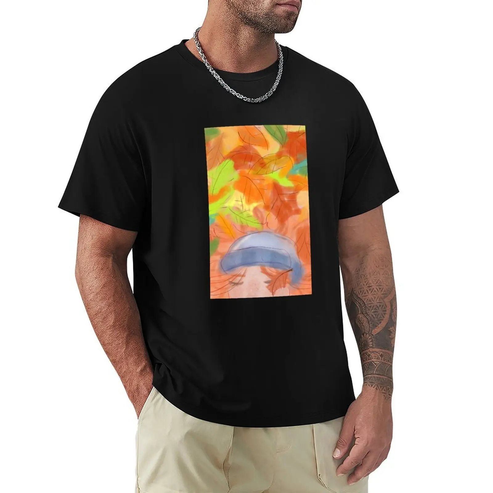 

Girl in the Leaves T-Shirt sweat tees mens shirts graphic tee