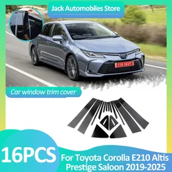 Car Window Cover For Toyota Corolla E210 Altis Prestige Saloon 2019~2025 B Column Stickers Black Carbon Fiber Silver Accessories